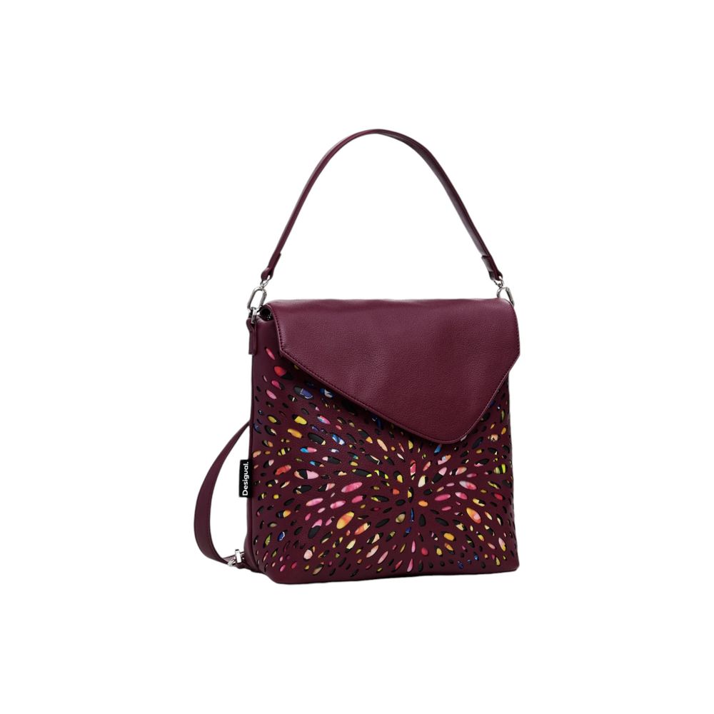 Desigual Bordeaux polietilen sırt çantası